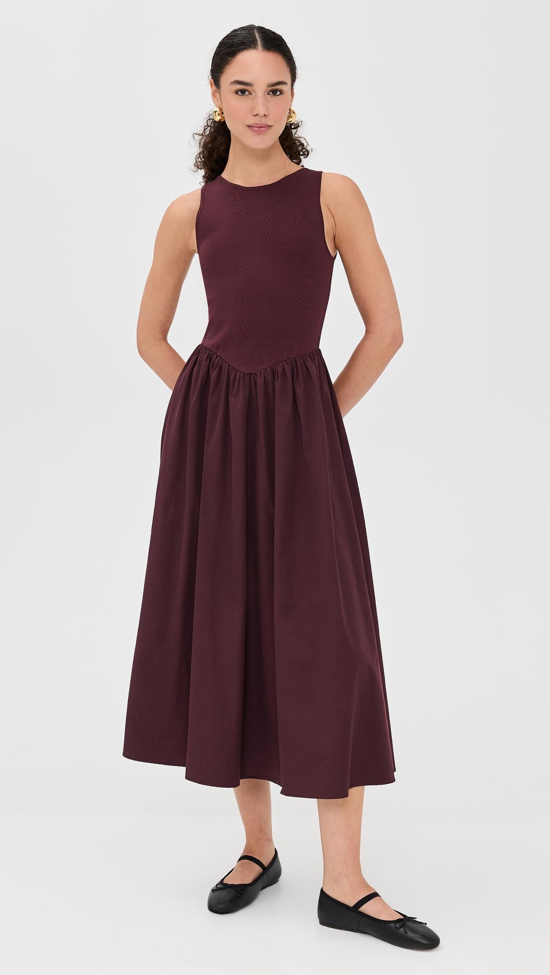 mixed-media midi dress