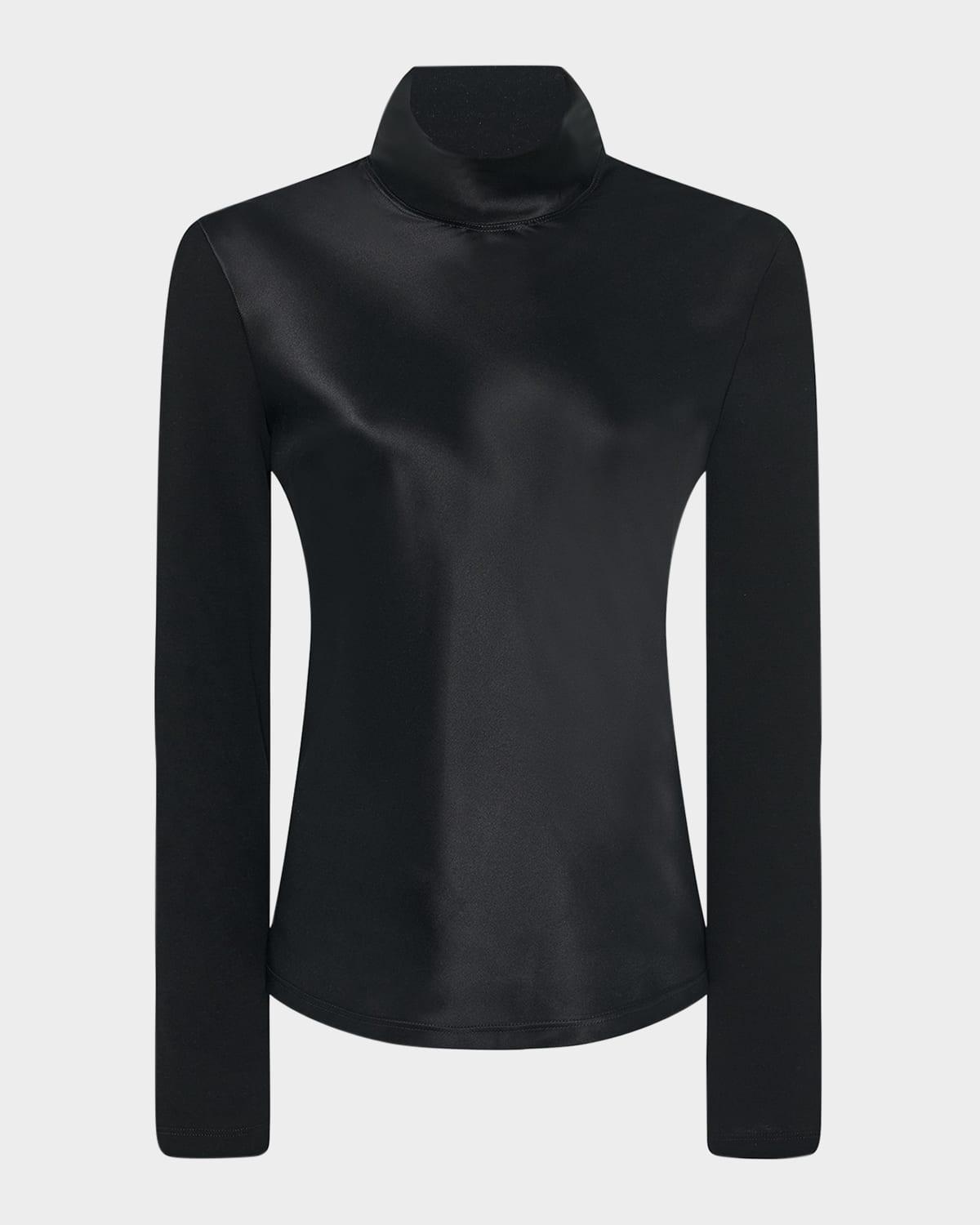 mixed-media turtleneck top