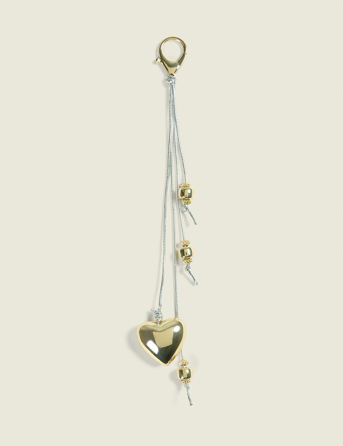 mixed metal heart bag charm