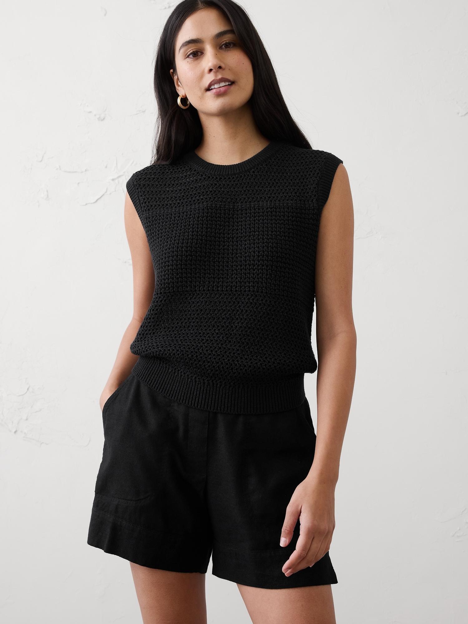 mixed stitch sweater tank