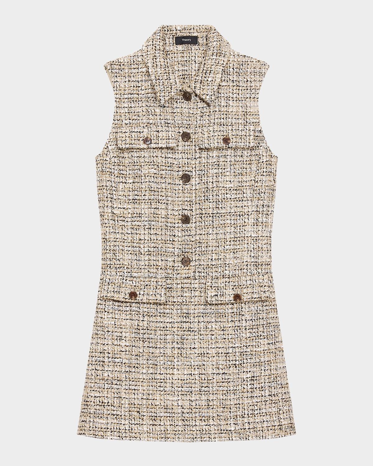 mixed tweed military mini dress
