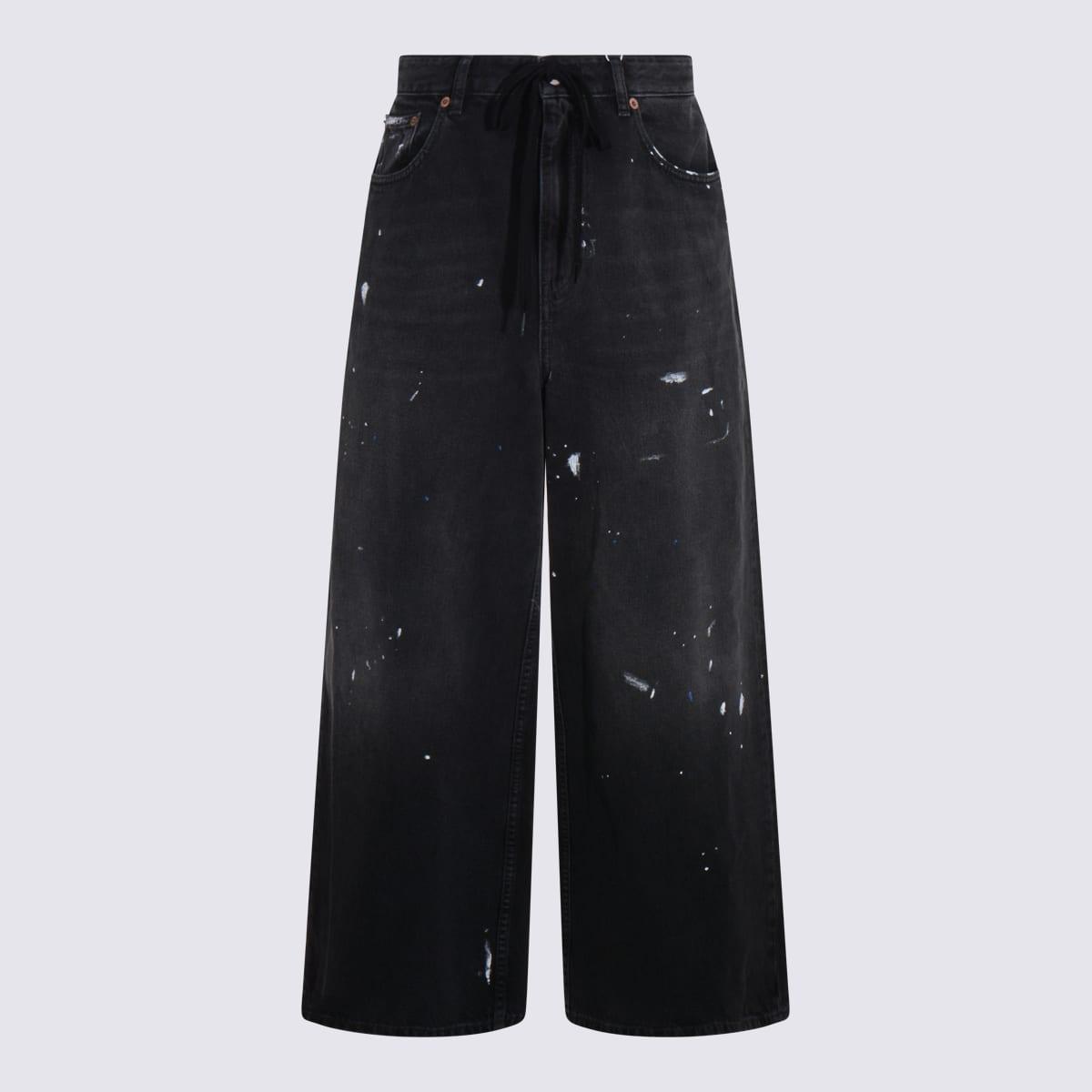 mm6 maison margiela black cotton jeans
