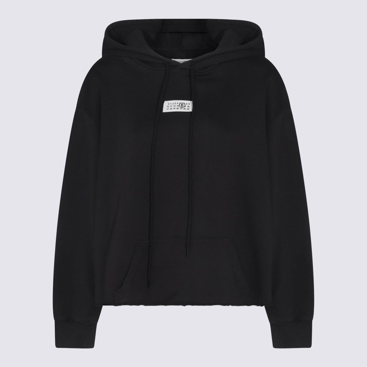 mm6 maison margiela black cotton sweatshirt