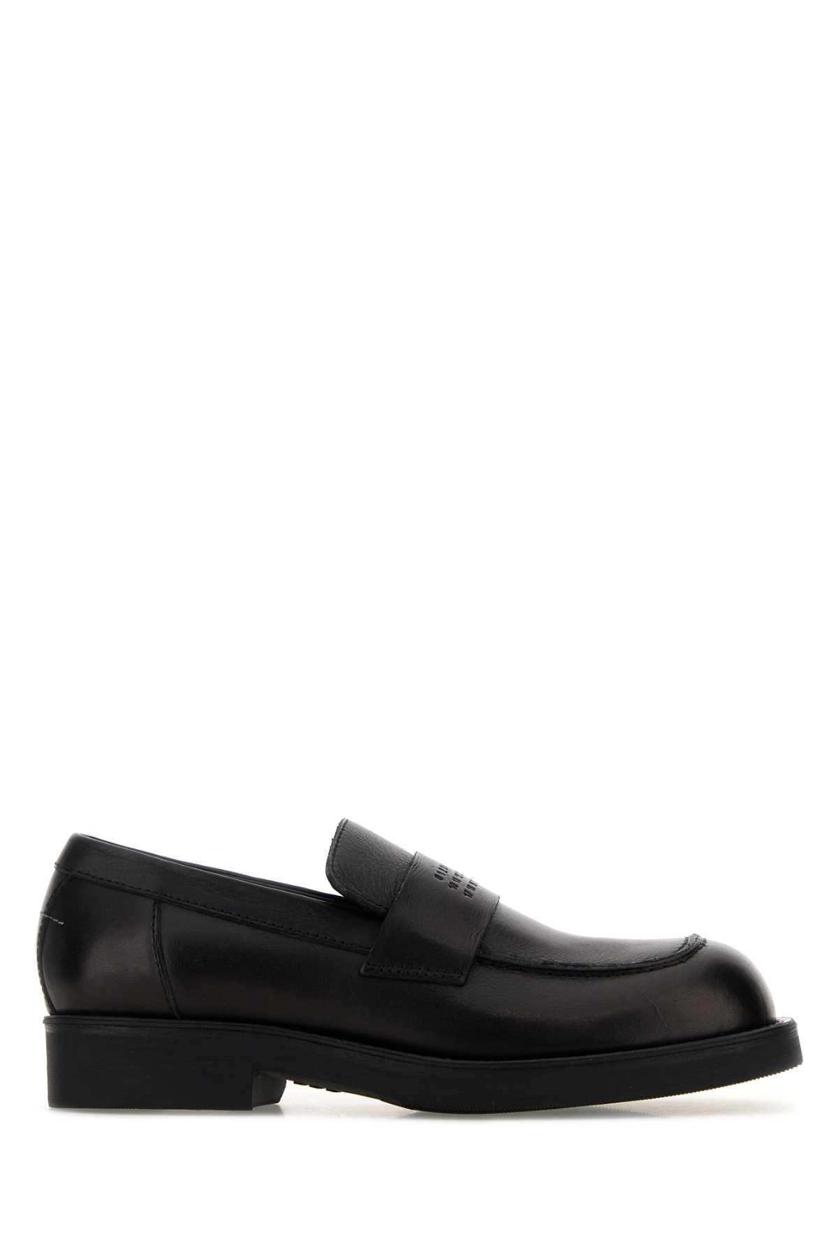 mm6 maison margiela black leather loafers