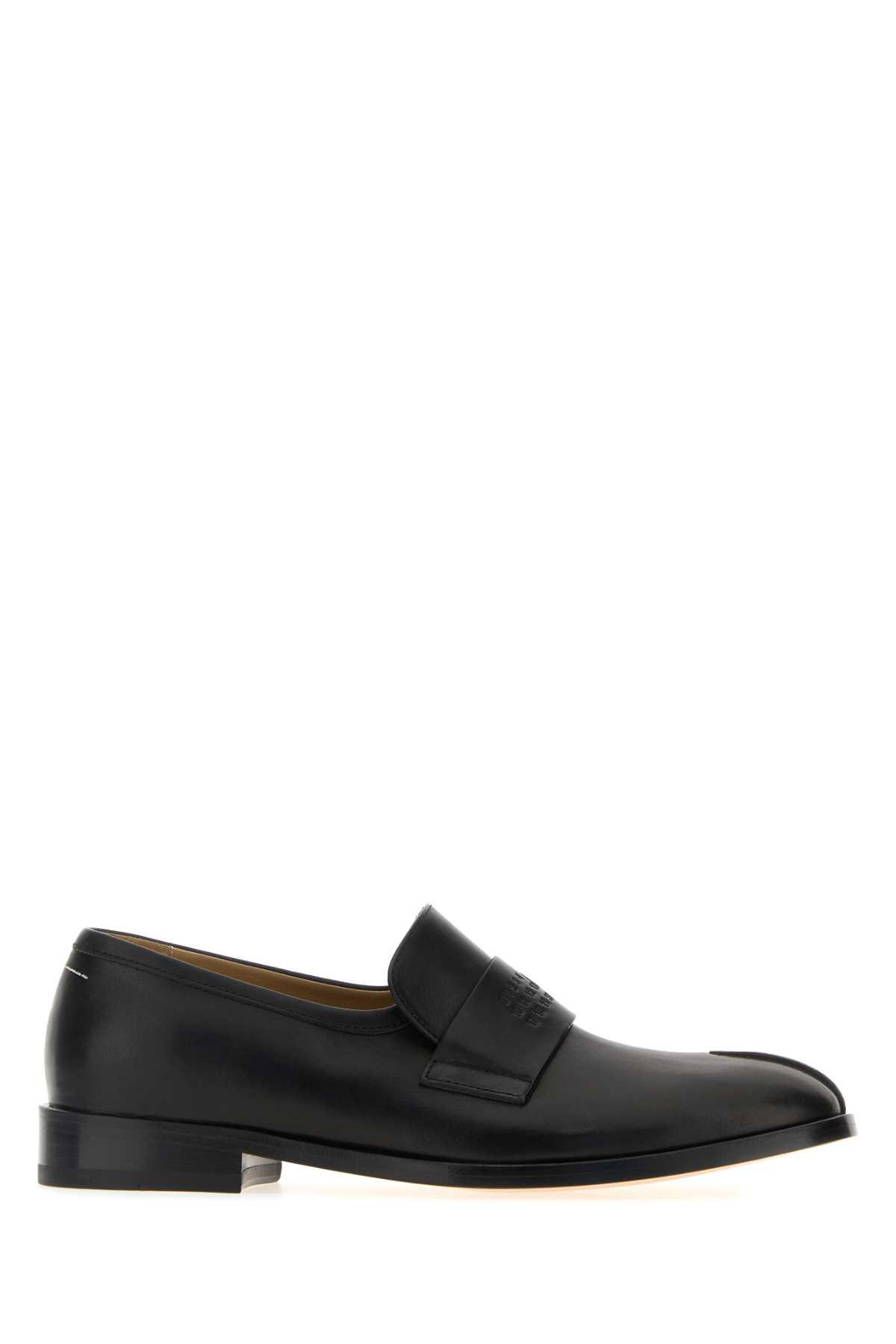 mm6 maison margiela black leather loafers
