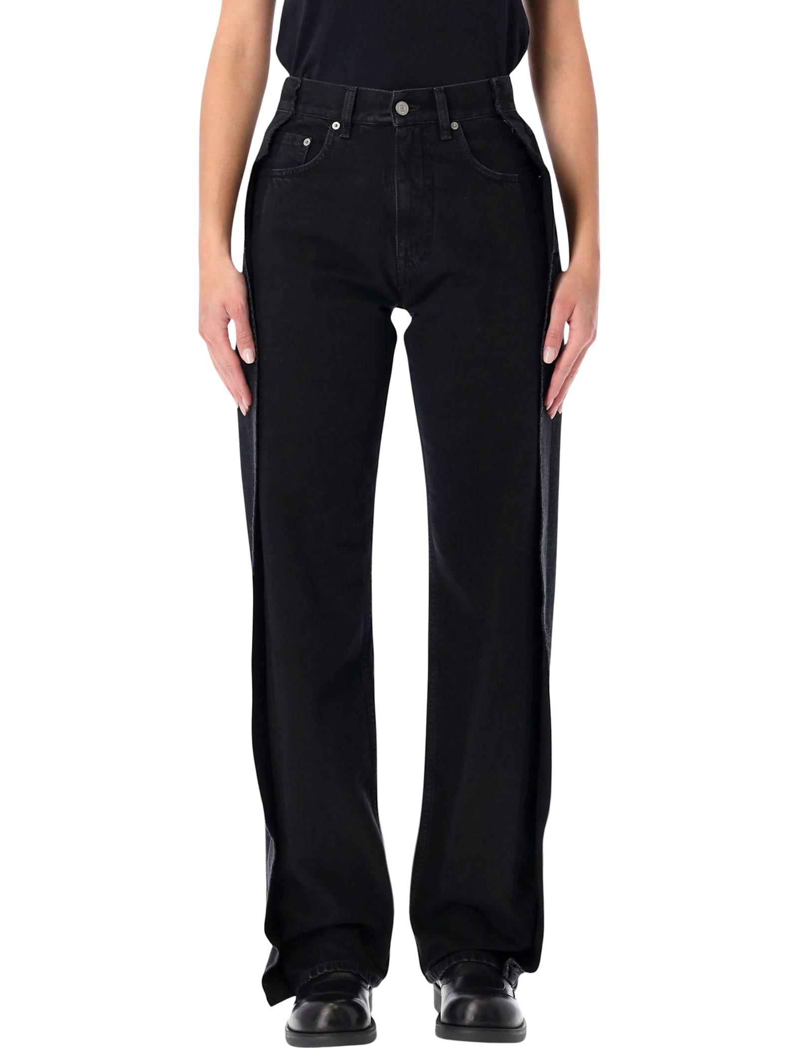 mm6 maison margiela black straight-leg jeans