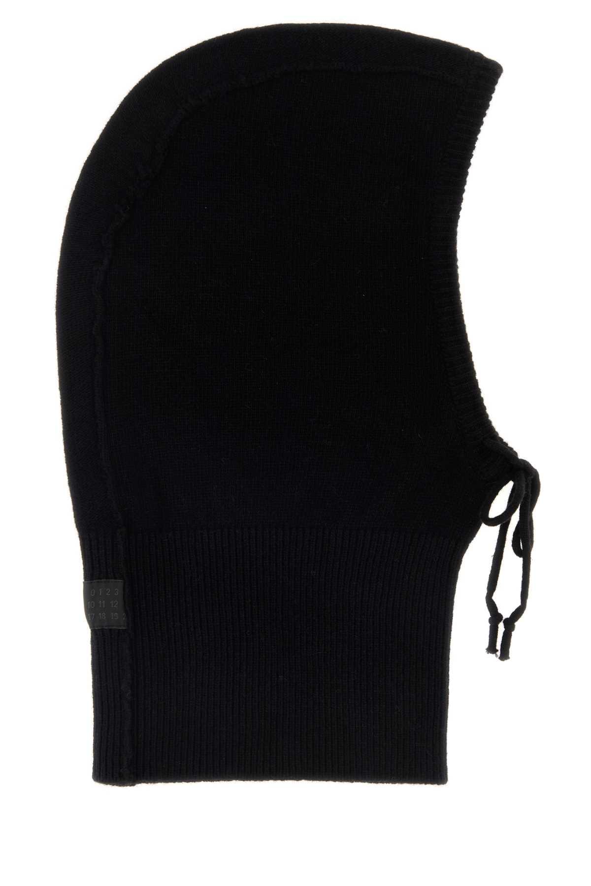 mm6 maison margiela black wool blend balaclava