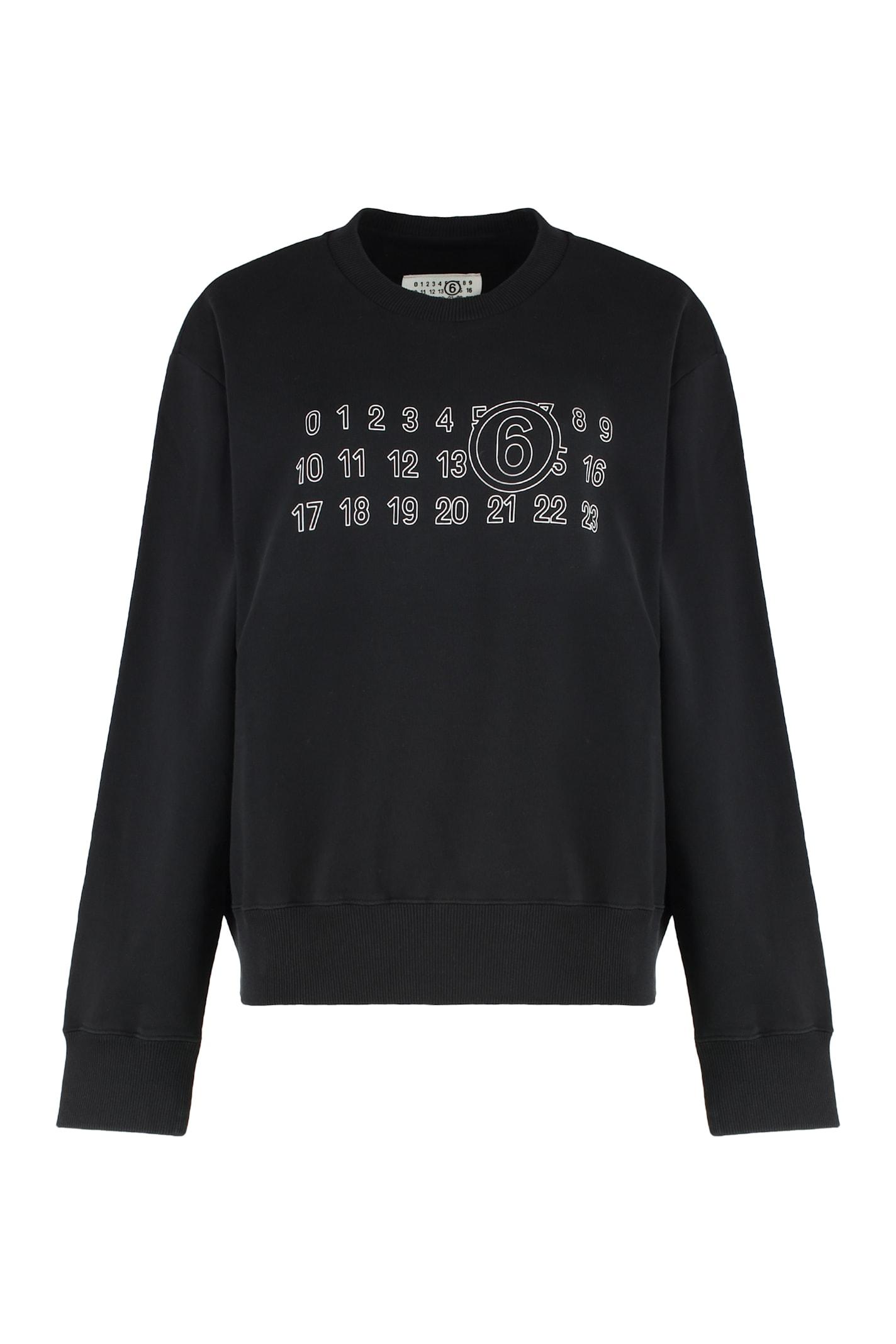 mm6 maison margiela cotton crew-neck sweatshirt