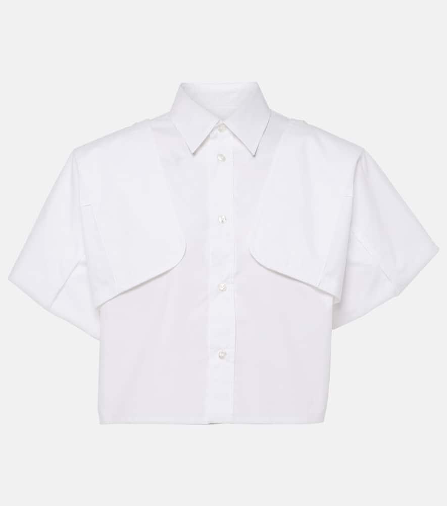 mm6 maison margiela cotton cropped shirt