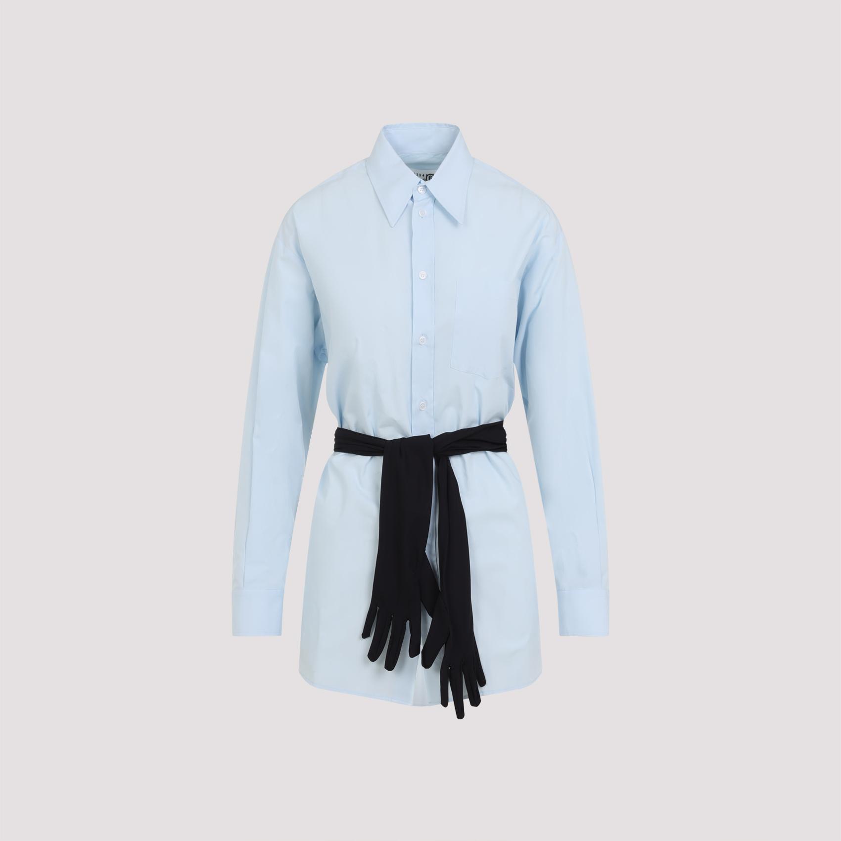 mm6 maison margiela cotton shirt blue - women