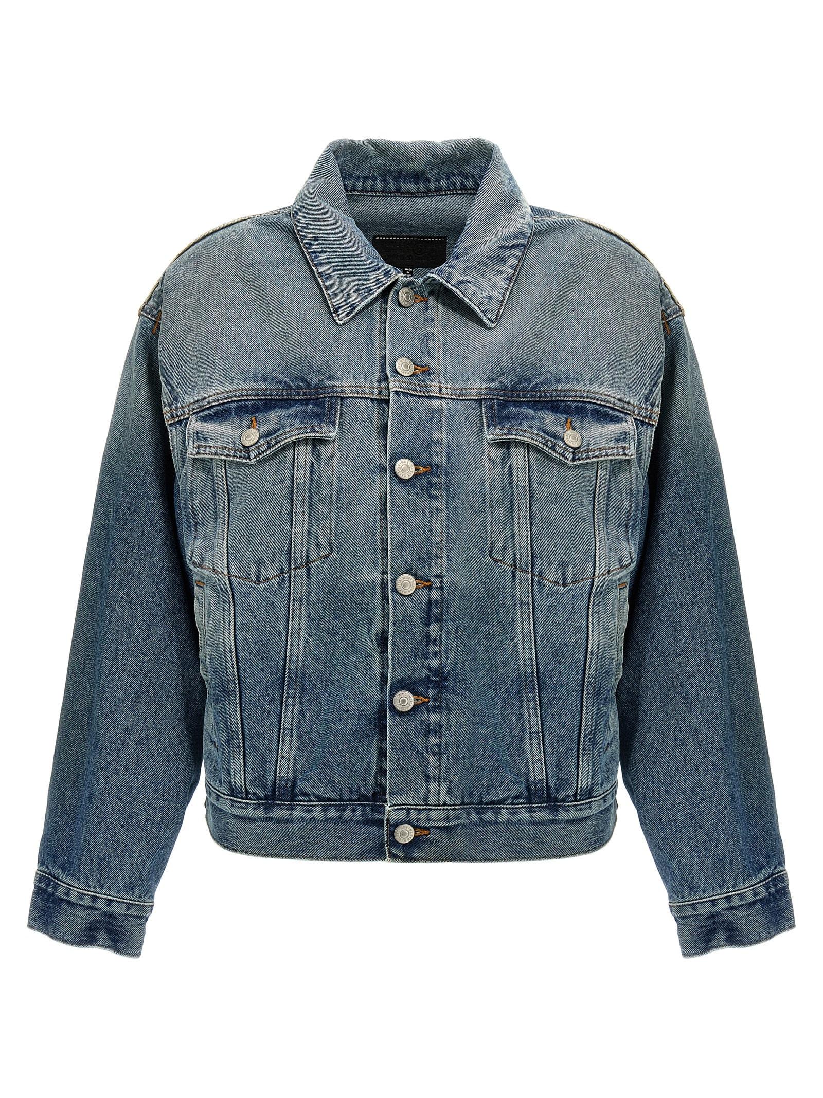 mm6 maison margiela cut-out denim jacket