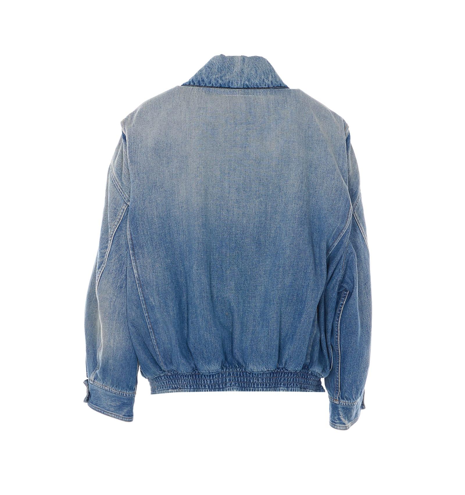 mm6 maison margiela denim logo jacket