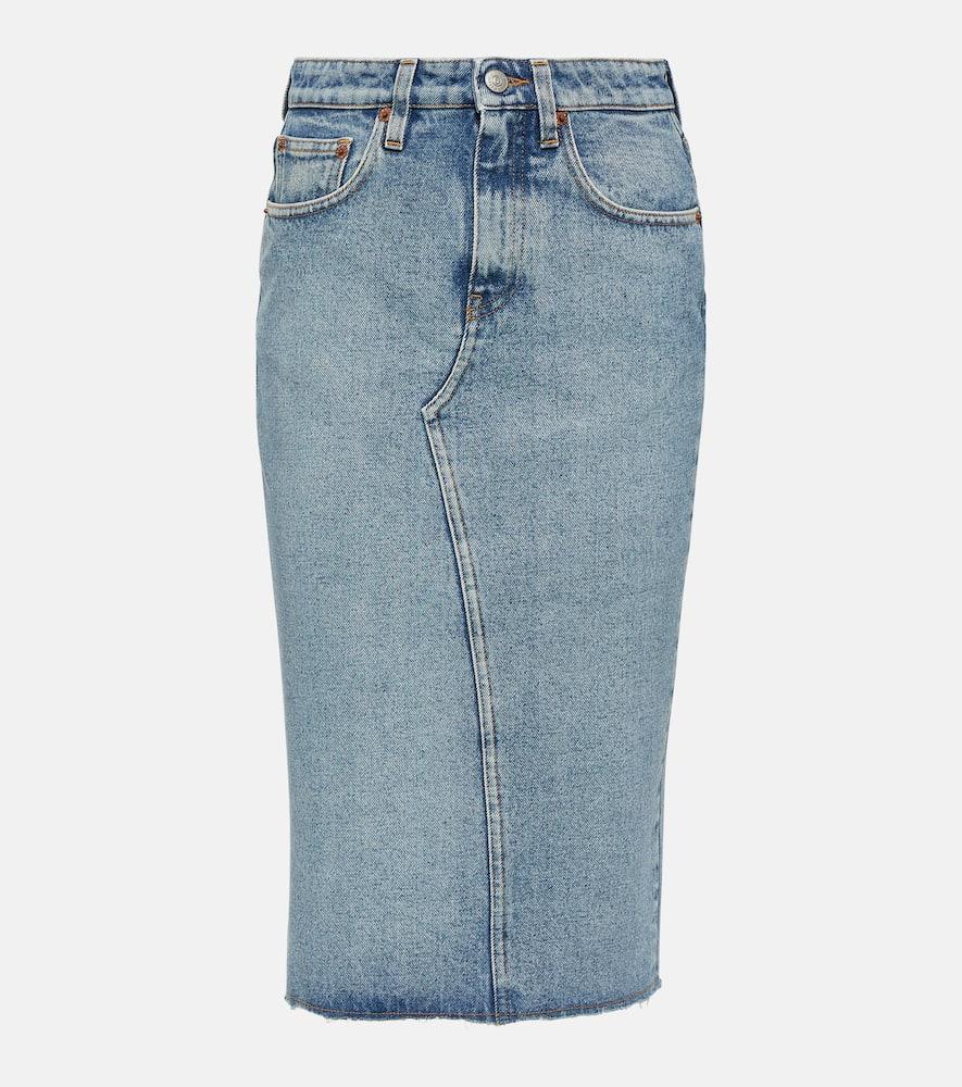 mm6 maison margiela denim midi skirt