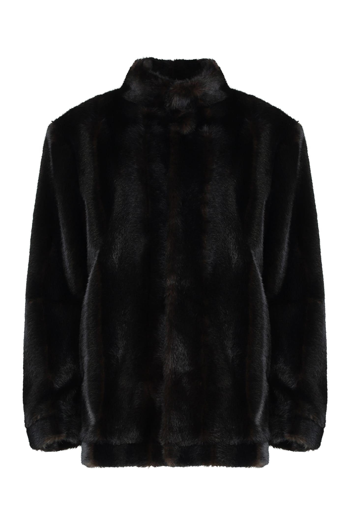 mm6 maison margiela faux fur jacket