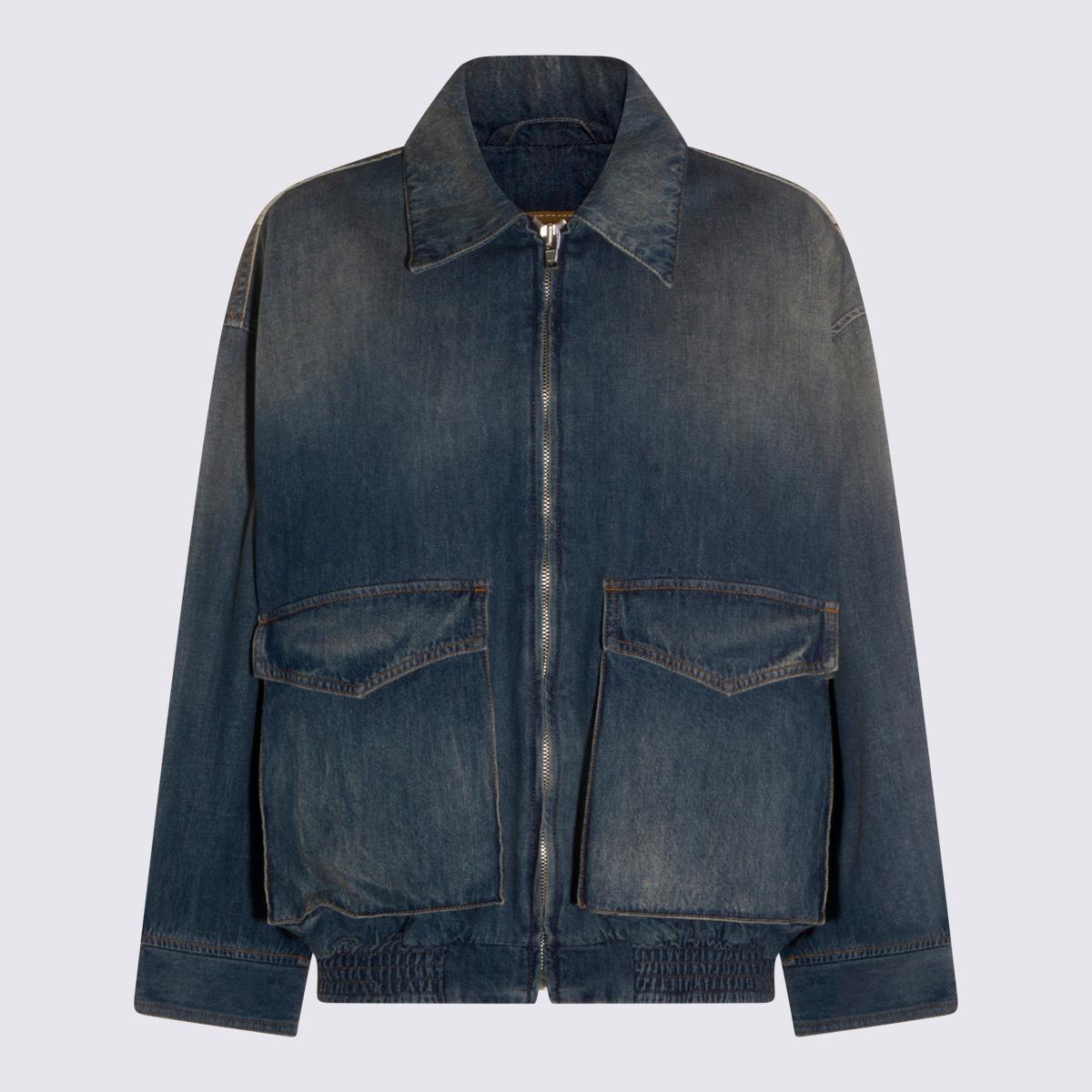mm6 maison margiela jackets blue _100 % co - women