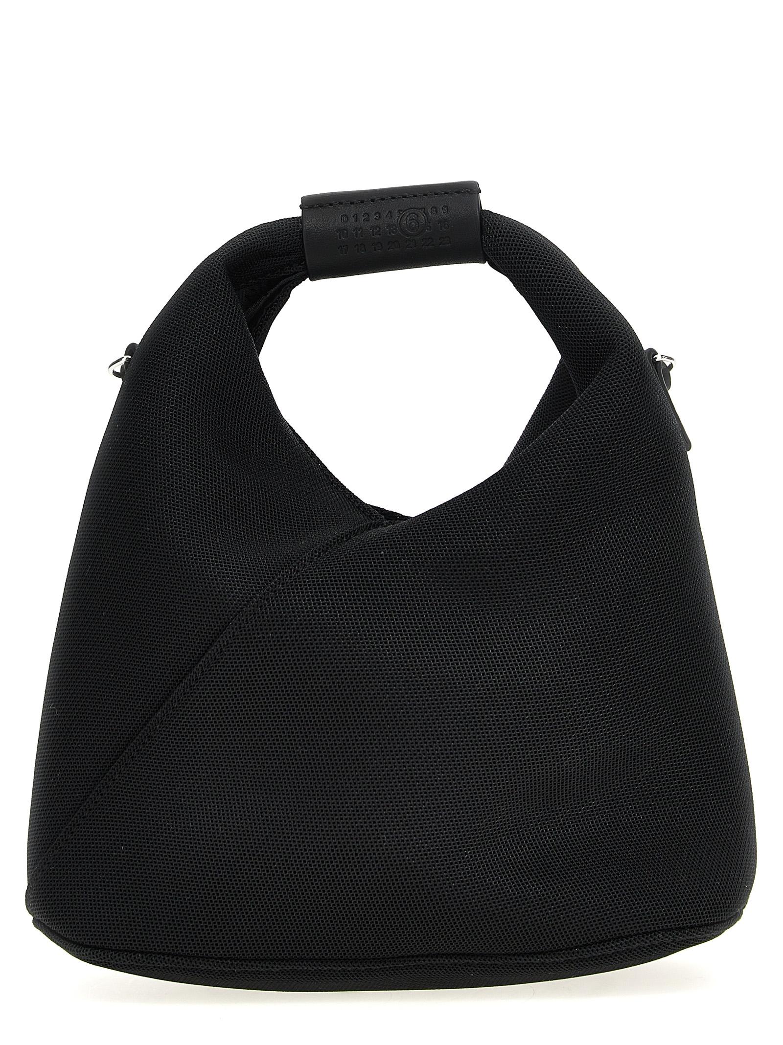 mm6 maison margiela japanese mesh crossbody bag black polyester polyurethane - women