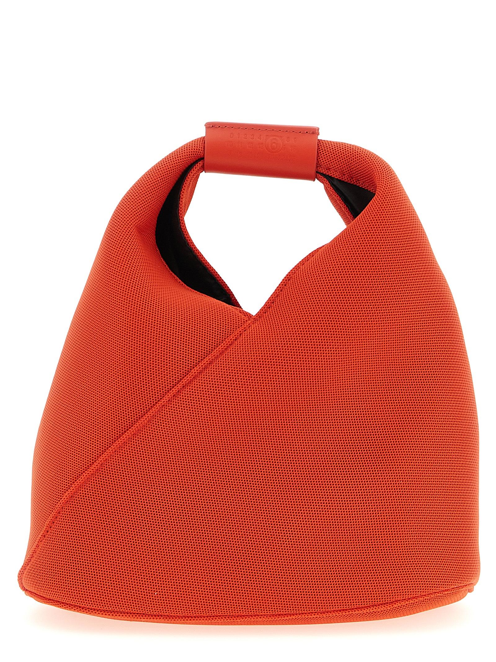 mm6 maison margiela japanese mesh crossbody bag red polyester polyurethane - women