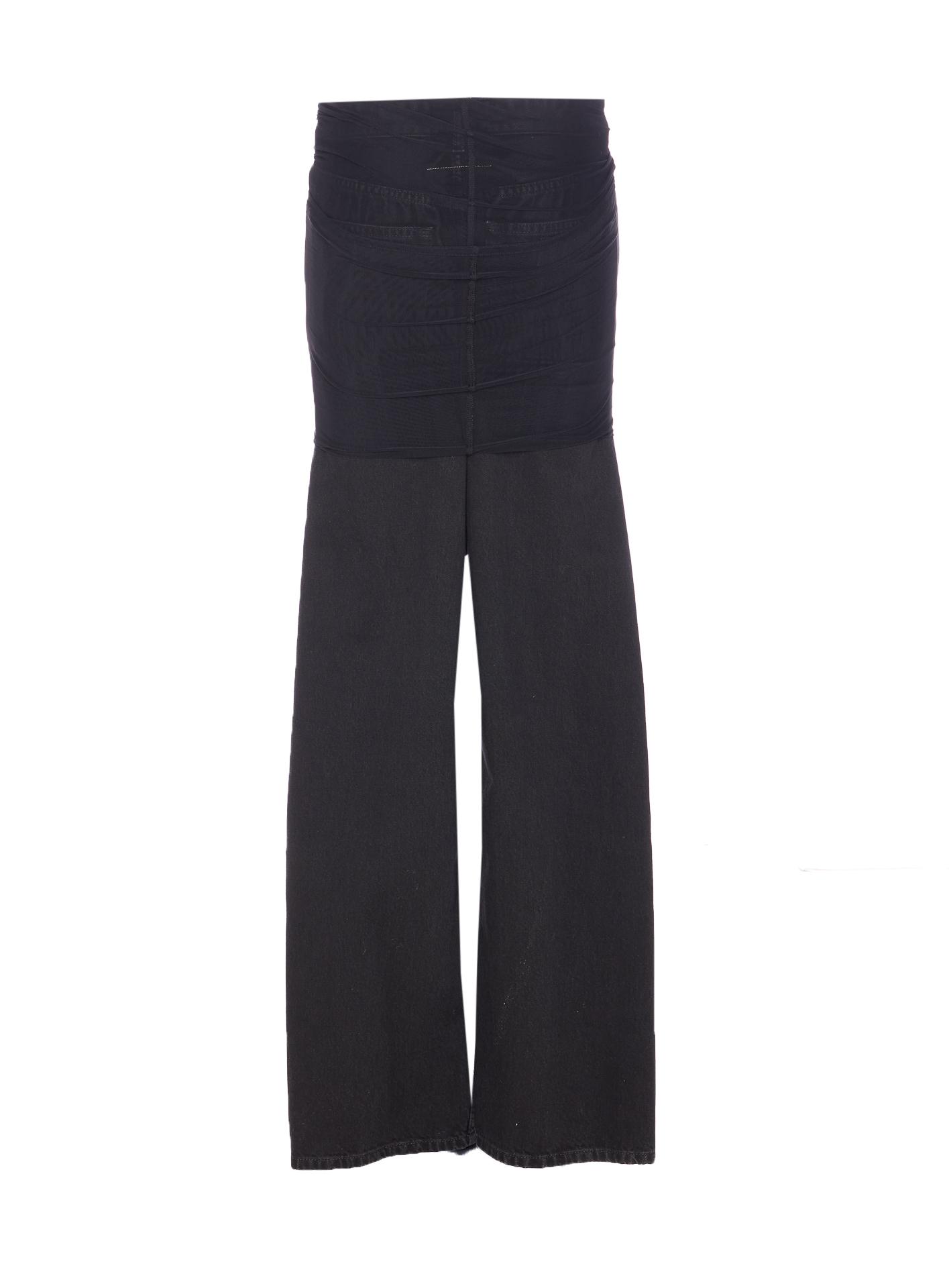 mm6 maison margiela jeans black cotton - women