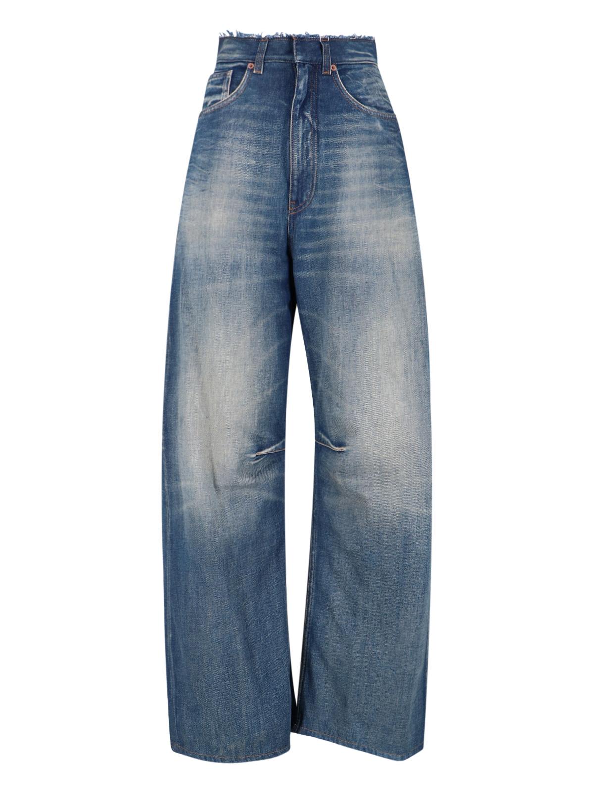 mm6 maison margiela jeans blue cotton - women