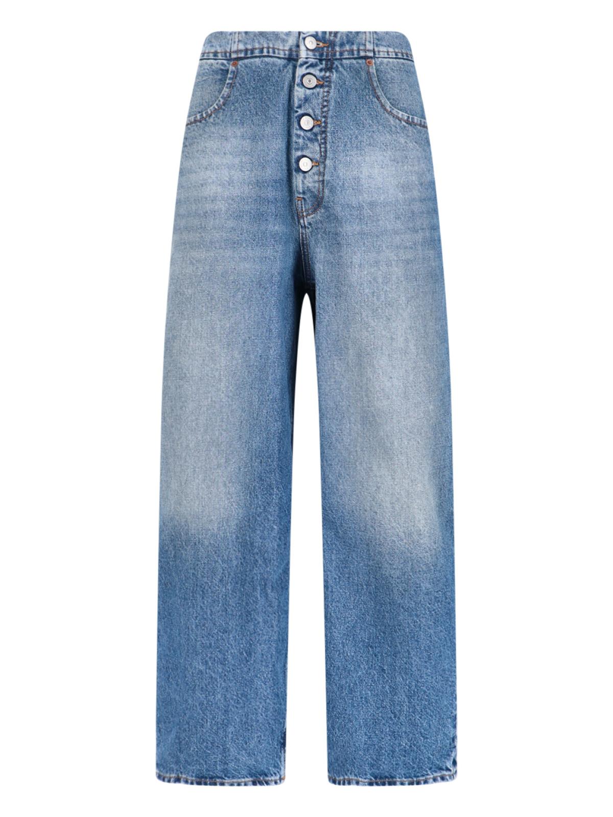 mm6 maison margiela jeans blue cotton - women