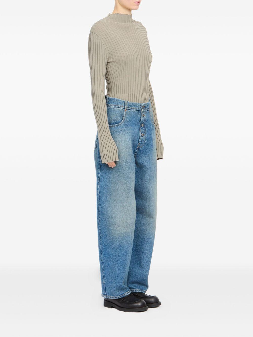 mm6 maison margiela jeans clear blue polyester 65 % cotton - women