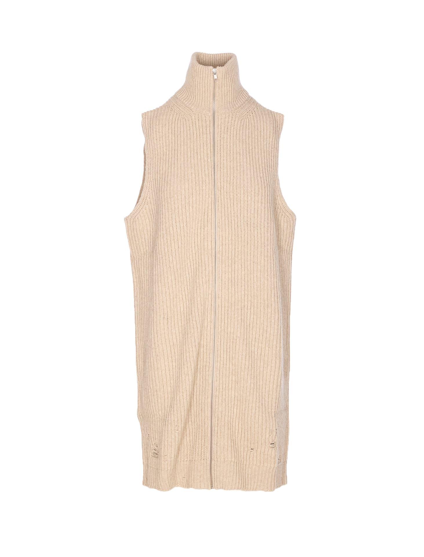 mm6 maison margiela knitted zip cardigan