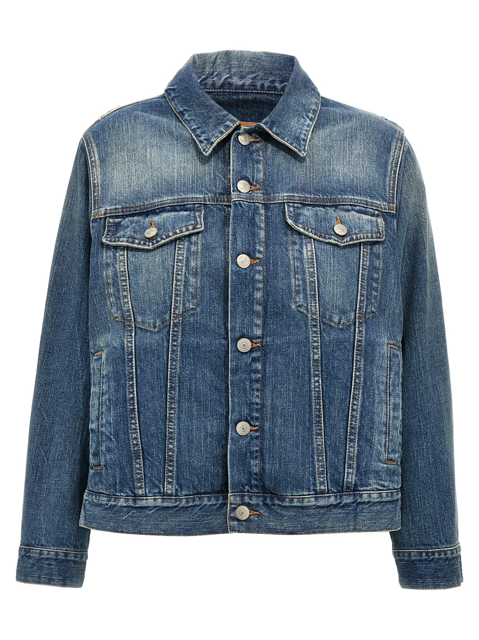 mm6 maison margiela layered denim jacket