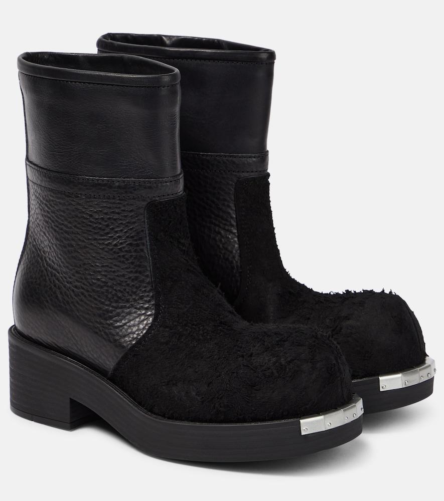 mm6 maison margiela leather and suede ankle boots