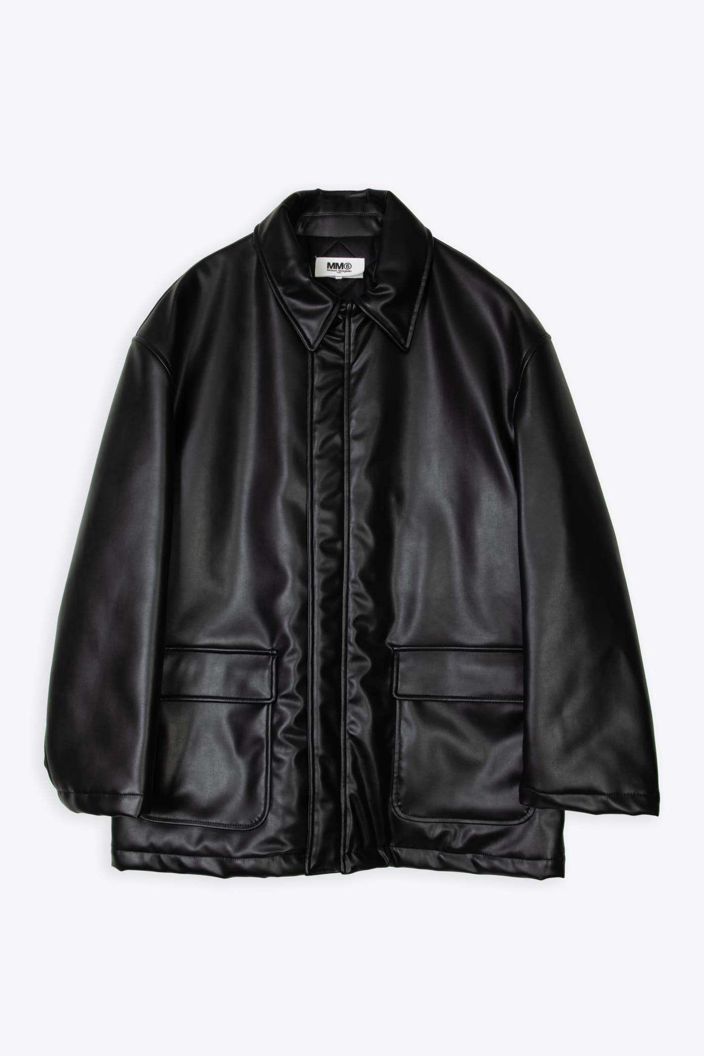 mm6 maison margiela leather car-coat