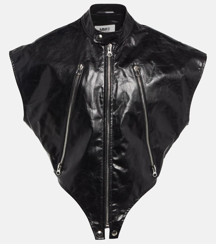 mm6 maison margiela leather jacket