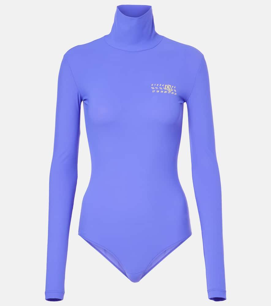 mm6 maison margiela logo jersey bodysuit