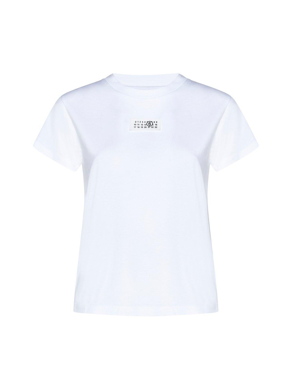 mm6 maison margiela logo patch crew neck t-shirt