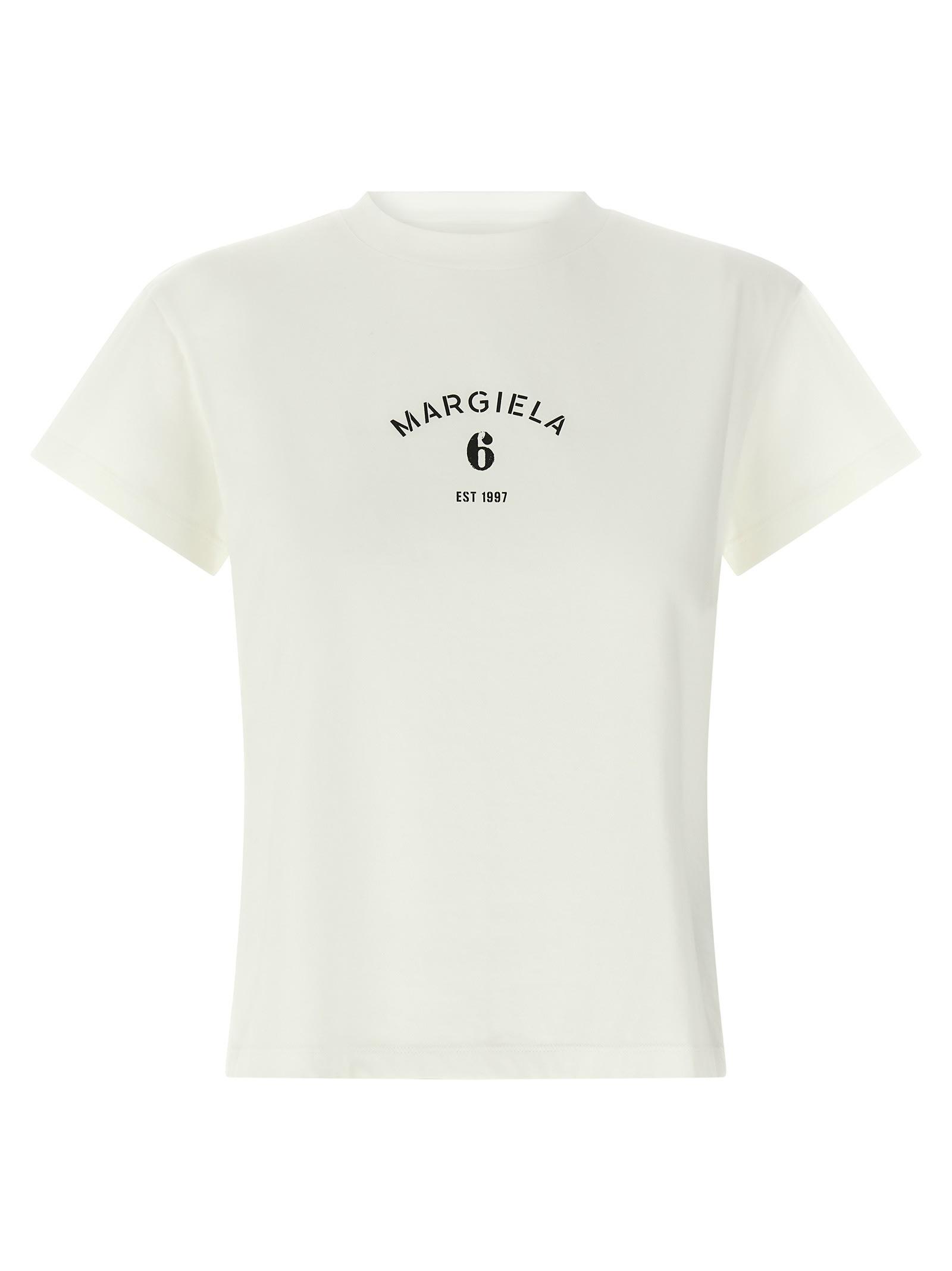 mm6 maison margiela logo print t-shirt