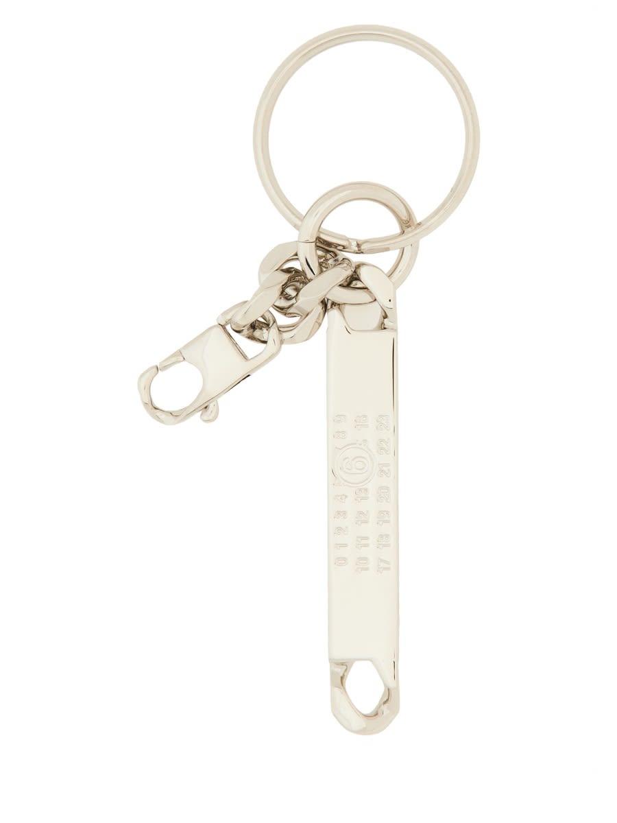 mm6 maison margiela metal keychain