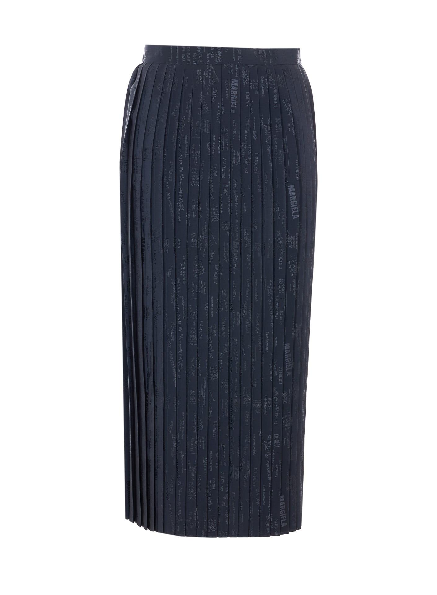 mm6 maison margiela midi pleated skirt