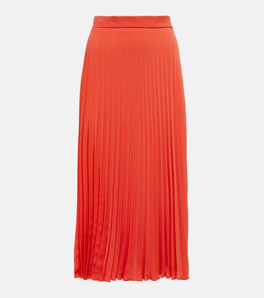 mm6 maison margiela pleated crêpe midi skirt