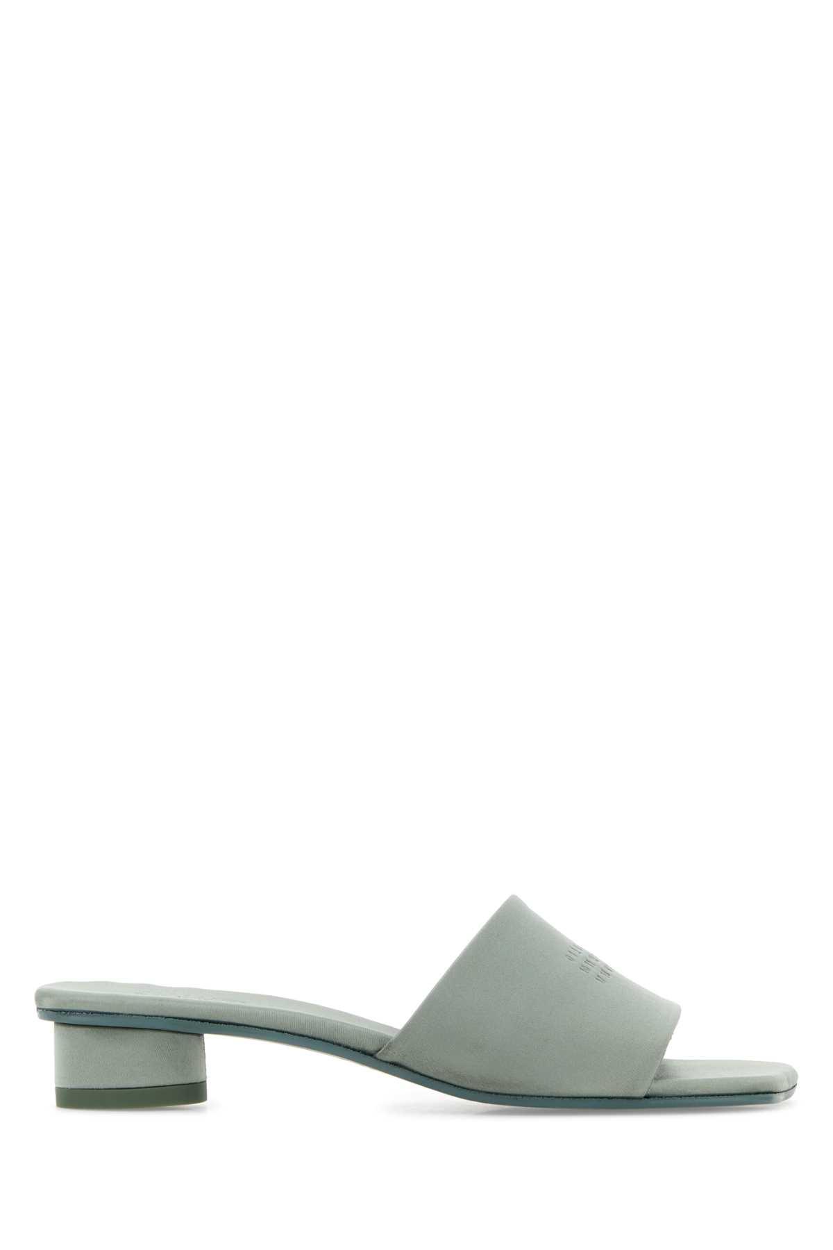 mm6 maison margiela powder blue satin anatomic numeric mules