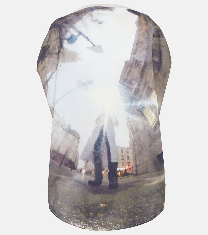 mm6 maison margiela printed cotton top