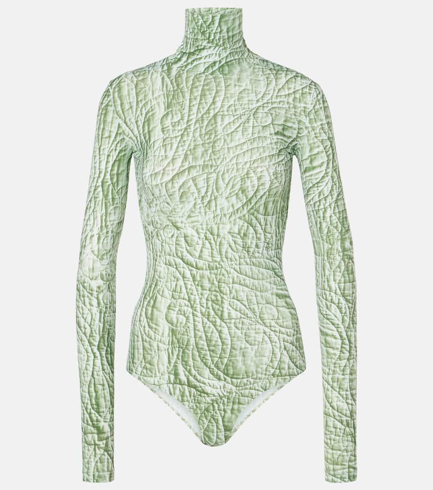 mm6 maison margiela printed jersey bodysuit