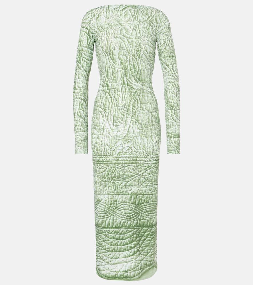 mm6 maison margiela printed jersey midi dress