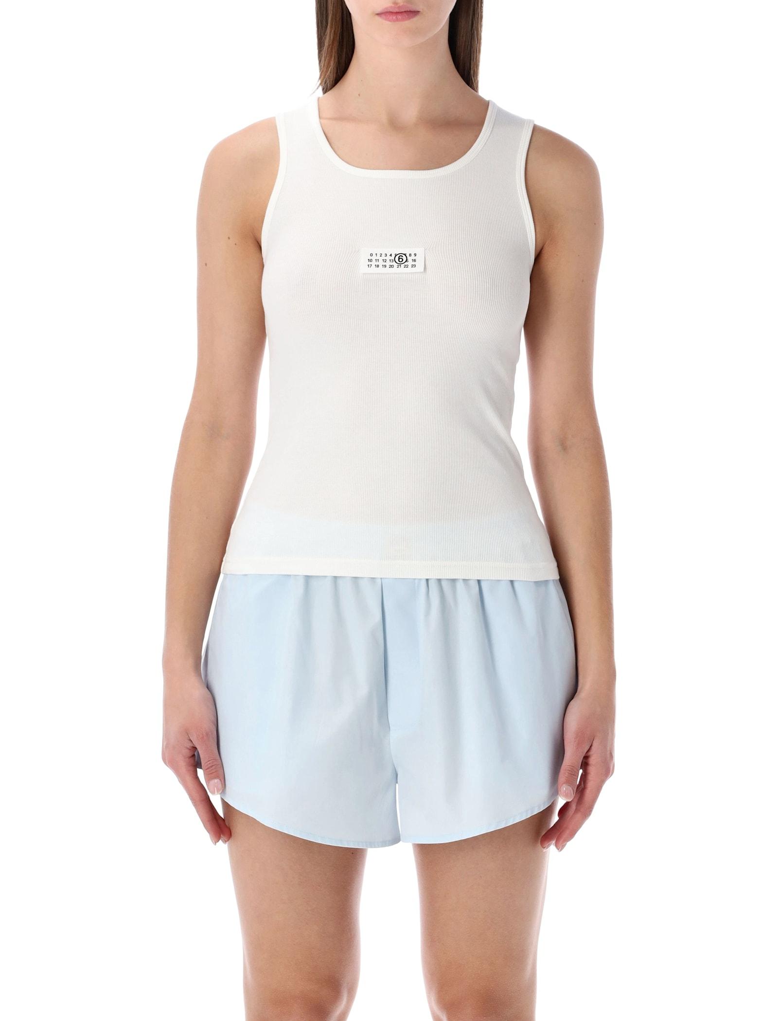 mm6 maison margiela ribbed jersey tank top