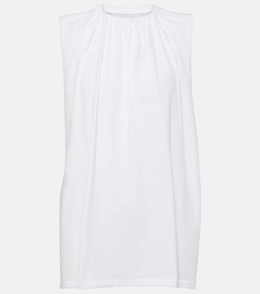 mm6 maison margiela ruffled cotton jersey top