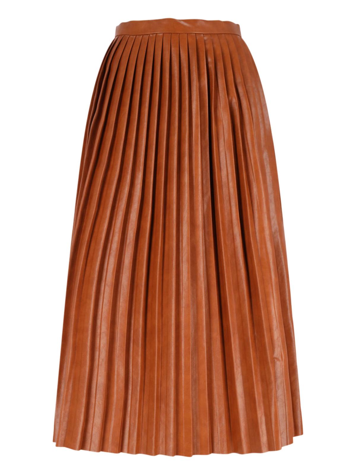 mm6 maison margiela skirts brown viscose - women