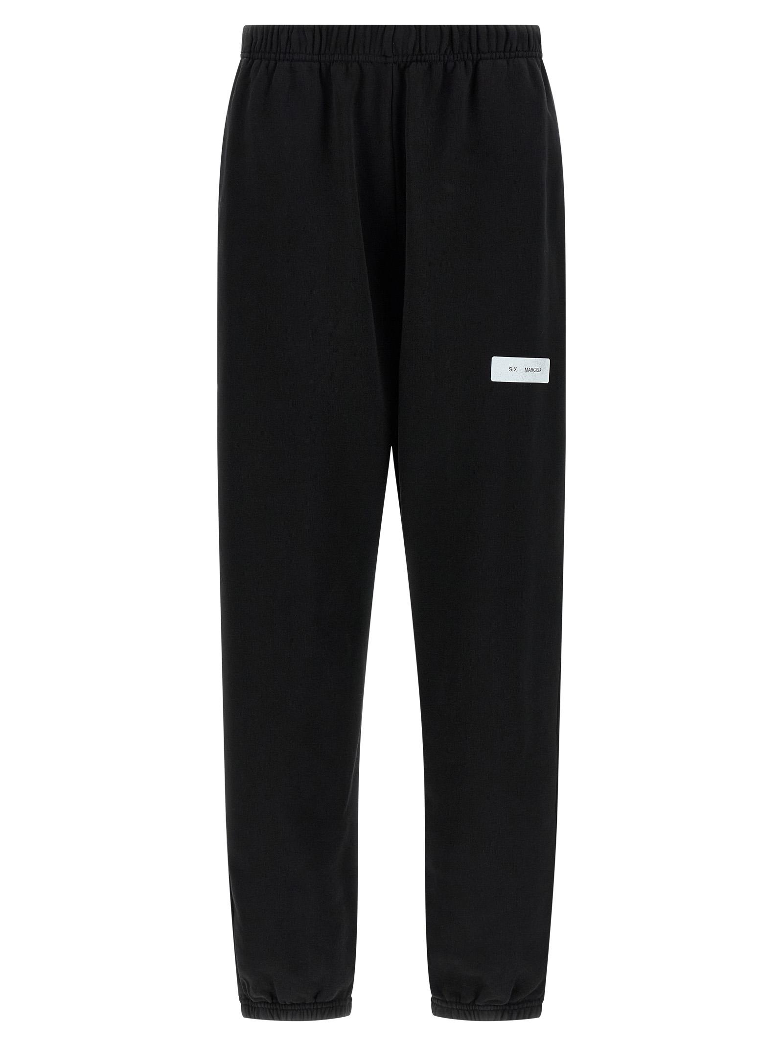 mm6 maison margiela sweatshirt joggers black cotton pant - women
