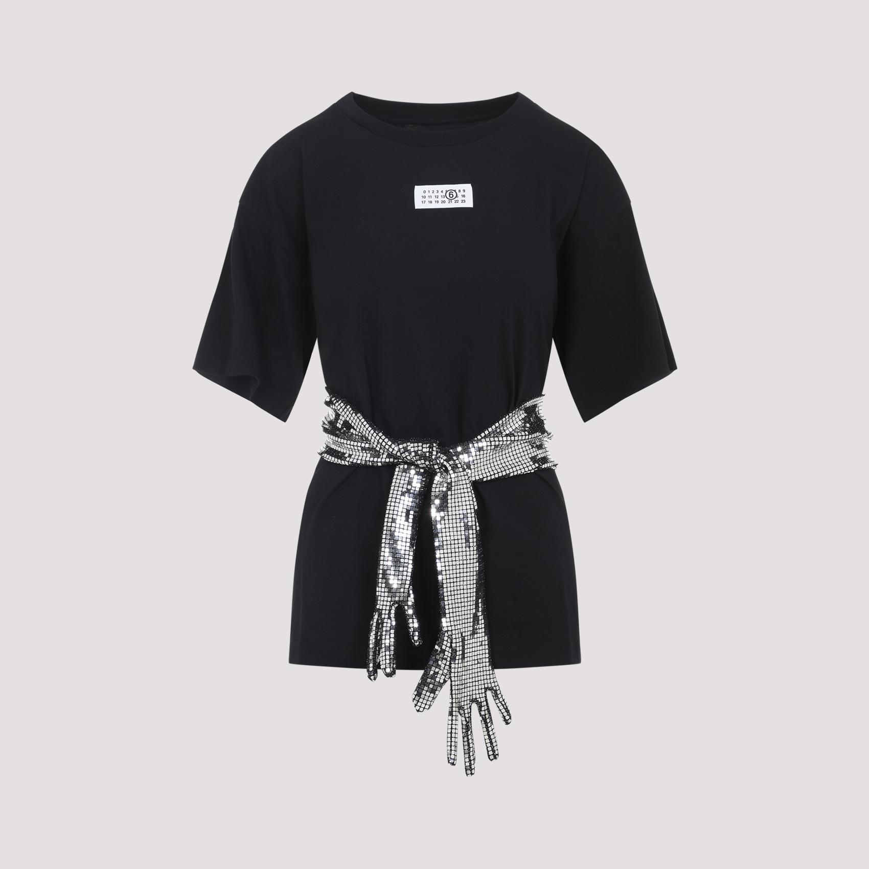 mm6 maison margiela t-shirt black cotton tshirt - women