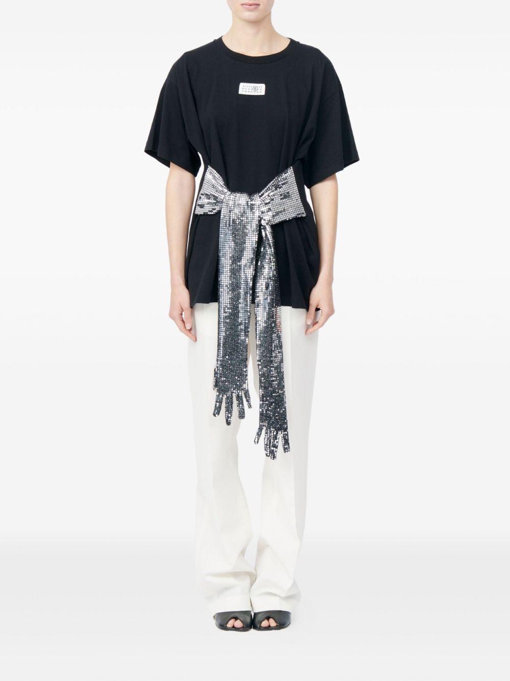 mm6 maison margiela t-shirts and polos black cotton - women