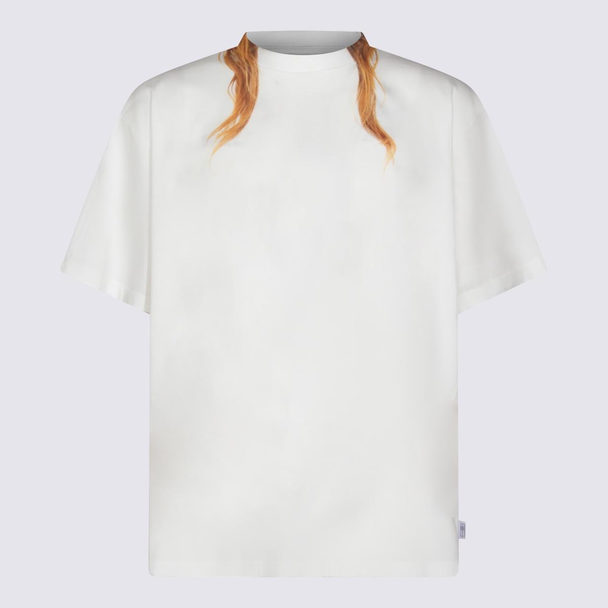 mm6 maison margiela t-shirts and polos white _100 % co - women