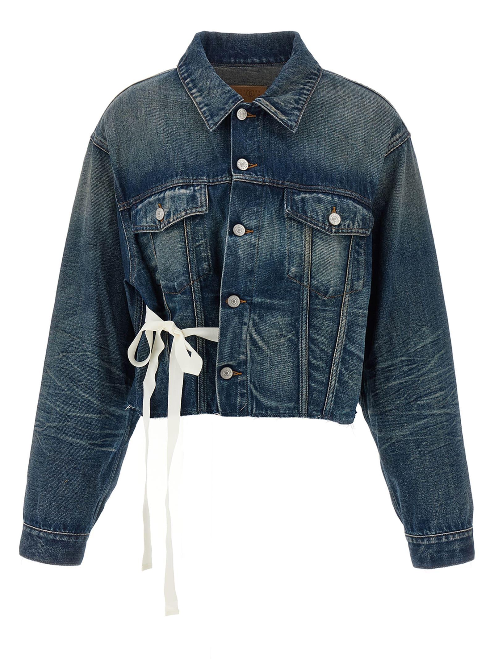 mm6 maison margiela tape denim jacket