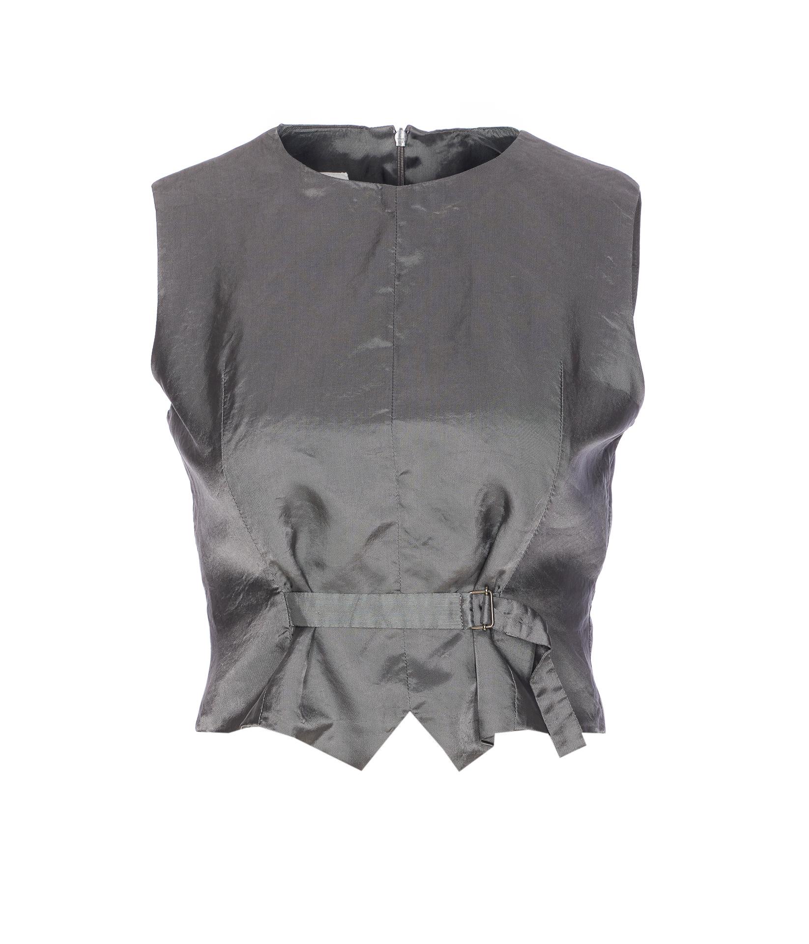 mm6 maison margiela top grey viscose - women
