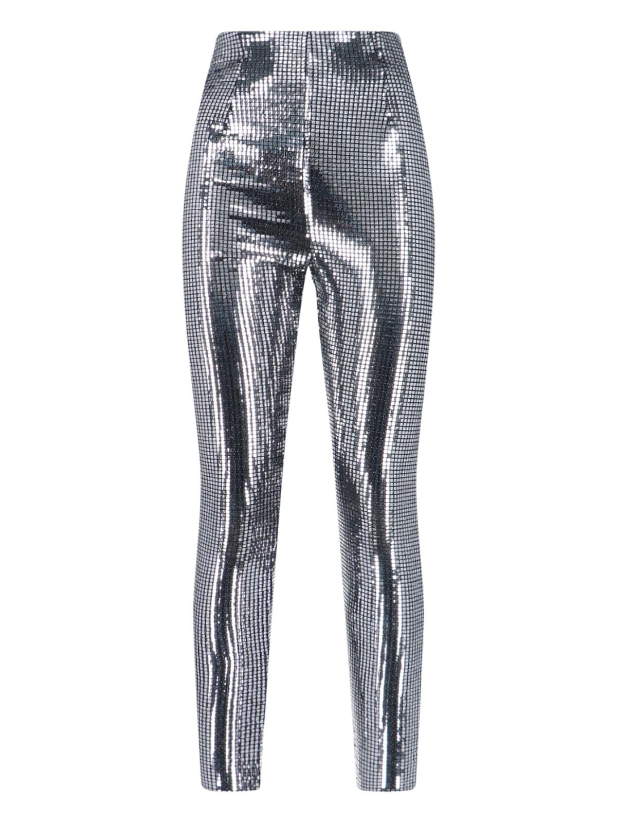 mm6 maison margiela trousers silver polyamide - women